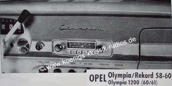 Blaupunkt Frankfurt for Opel Olympia Rekord 195861