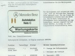 Mercedes-Benz Wartungskarte mit Bedienhinweis Autotelefon Netz C