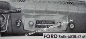 Blaupunkt Frankfurt f�r Ford Zodiac 62-65