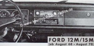 Blaupunkt Frankfurt f�r Ford 12M, 15M von 8.68-8.70