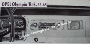 Blaupunkt Frankfurt f�r Opel Olympia Rekord 1963-65