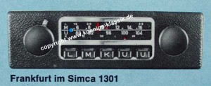Blaupunkt Frankfurt f�r Simca 1301