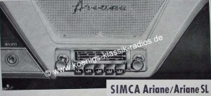 Blaupunkt Frankfurt f�r Simca Ariane