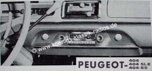 Blaupunkt Frankfurt f�r Peugeot 404 