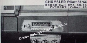 Blaupunkt Frankfurt f�r Chrysler / Plymouth / Dodge Dart 63-64