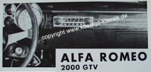 Blaupunkt Frankfurt f�r Alfa Romeo 2000 GTV