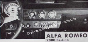 Blaupunkt Frankfurt f�r Alfa Romeo 2000 Berlina
