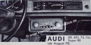 Blaupunkt Frankfurt f�r Audi 60, 75, Super 90